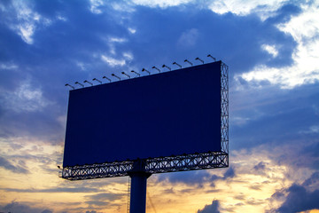 blank billboard on blue sky