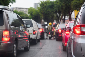 Traffic jam in urban city.