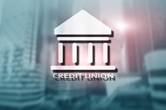 Credit Union. Financial cooperative banking services. Finance abstract background.