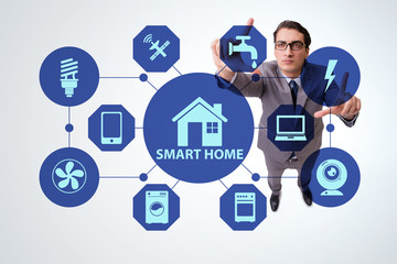 Smart home concept with devices and appliances