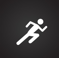 Running related icon on background for graphic and web design. Simple illustration. Internet concept symbol for website button or mobile app.