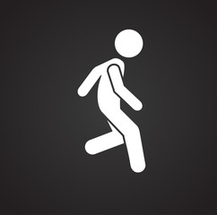 Running related icon on background for graphic and web design. Simple illustration. Internet concept symbol for website button or mobile app.