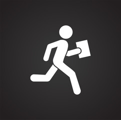 Running related icon on background for graphic and web design. Simple illustration. Internet concept symbol for website button or mobile app.