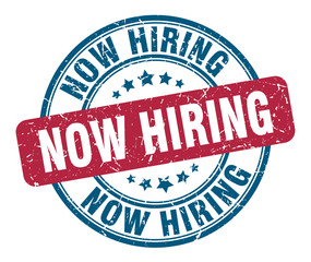 now hiring sign
