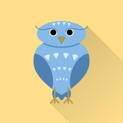 Isolated owl in flat style.