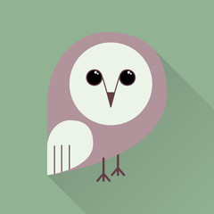 Isolated owl in flat style.