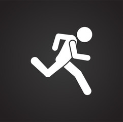 Running related icon on background for graphic and web design. Simple illustration. Internet concept symbol for website button or mobile app.