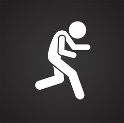 Running related icon on background for graphic and web design. Simple illustration. Internet concept symbol for website button or mobile app.