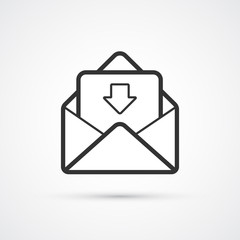 Email flat line trendy black icon. Vector eps10