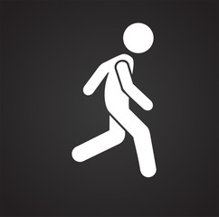 Running related icon on background for graphic and web design. Simple illustration. Internet concept symbol for website button or mobile app.