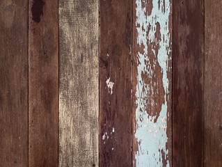 Grunge wood plank wall with brown color and painted color for vintage background, backdrop or banner