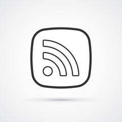 RSS flat line trendy black icon. Vector eps10