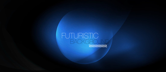 Shiny neon circles abstract background