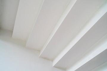 Under view of white modern architecture stairs