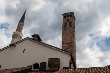 Sarajevo, Bosnia: Sarajevska Sahat Kula, the Clock Tower built by Gazi Husrev-beg, governor in the...