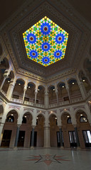 Sarajevo, Bosnia and Herzegovina: interiors of Vijecnica, former National library now Sarajevo City Hall, destroyed by Serbian grenades on 25 August 1992 in the siege of Sarajevo, reopened in 2014