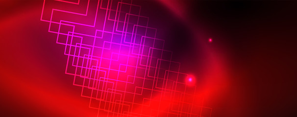 Shiny glowing design background, neon style lines, technology concept, vector