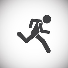 Running related icon on background for graphic and web design. Simple illustration. Internet concept symbol for website button or mobile app.