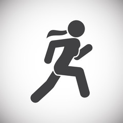Running related icon on background for graphic and web design. Simple illustration. Internet concept symbol for website button or mobile app.