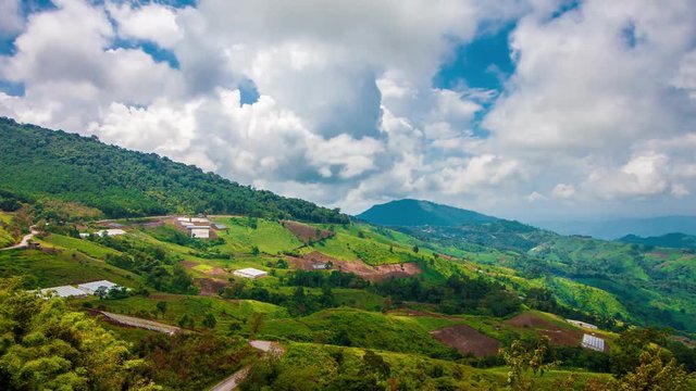 Mountain Landscape view Time-lapse at Khun Sathan National Park at Nan, Thailand , Lockdown, Time-Lapse.