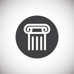 Column icon on background for graphic and web design. Simple illustration. Internet concept symbol for website button or mobile app.