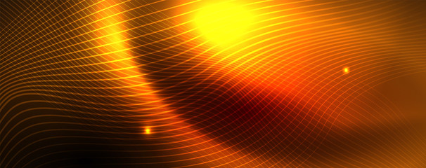 Shiny neon lines techno magic futuristic background, magic energy space light concept, abstract background wallpaper design