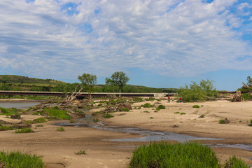 Fototapeta na wymiar May 26, 2019 Spencer Dam Nebraska after the dam broke Boyd County and Holt County by 281 highway near Spencer Nebraska 
