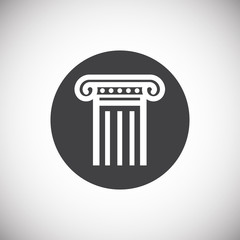 Column icon on background for graphic and web design. Simple illustration. Internet concept symbol for website button or mobile app.