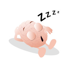 Character mascot brain sleeping rest