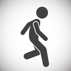 Running related icon on background for graphic and web design. Simple illustration. Internet concept symbol for website button or mobile app.