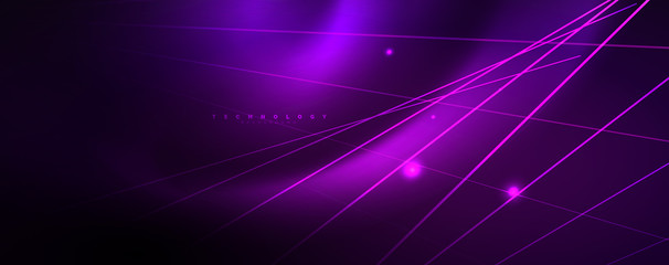 Color light with lines, outer space background, bright rays