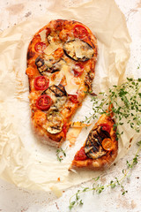 Pizza with vegetables and cheese