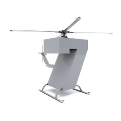 3D illustration of number 7 helicopter