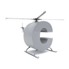3D illustration of letter C helicopter