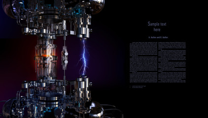 Technology concept high tech installation. Future science innovative research. 3D illustration