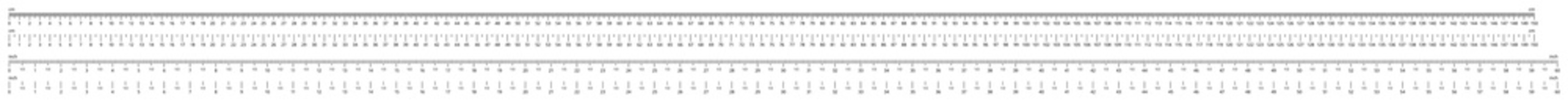 Measurement ruler. Measuring tools scales, 150 centimeters scale and 60 inches rulers vector illustration