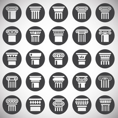 Column icons set on background for graphic and web design. Simple illustration. Internet concept symbol for website button or mobile app.