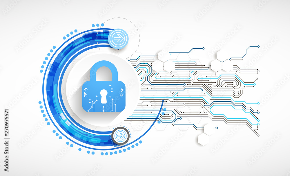 Aufkleber Secure digital space. Virtual confidential, programming protection.