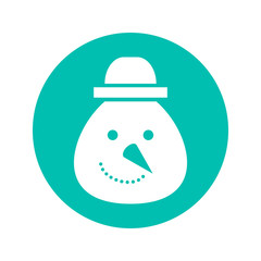 Snowman. Christmas flat icon and illustration on white background. Holiday symbol.