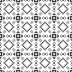 Black and white seamless pattern. Aztec abstract geometric background. Ethnic hipster style.