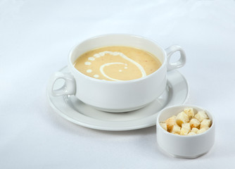 cheese soup with croutons