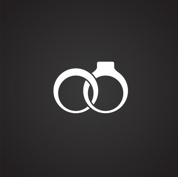 Wedding ring icon on background for graphic and web design. Simple illustration. Internet concept symbol for website button or mobile app.