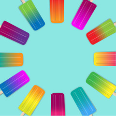 Color Border Ice Cream Mint Background