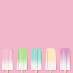 Color Border Ice Cream White Background