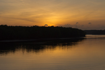 Sunrise at Krabi River in Chao Fah Park, Krabi Town, Krabi Province, Thailand