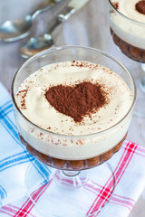 Coffee liqueur and chocolate cream dessert.