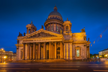 Fototapeta na wymiar St. Isaac's Cathedral at white night, Saint Petersburg, Russia