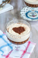 Coffee liqueur and chocolate cream dessert.