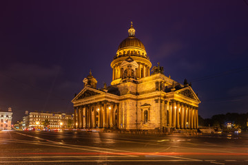 St. Isaac's Cathedral at white night, Saint Petersburg, Russia