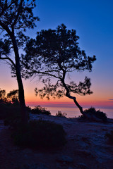 Sunset at the viewpoint of ibiza 